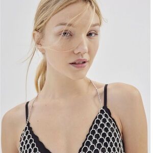 NWOT URBAN OUTFITTERS Camille Rhinestone Scalloped Bra Top